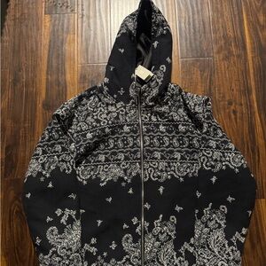 Black and White Patterned Hoodie